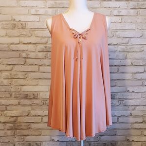 Pink Sleeveless Shirt, Tunic, Short Dress